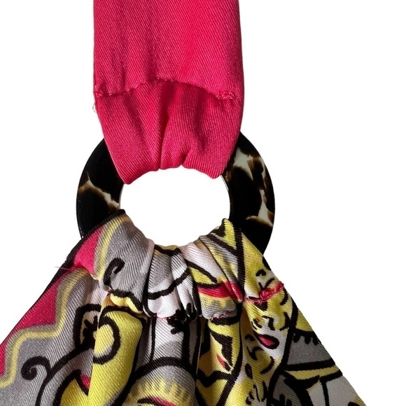 NWT INC Coral Pink Patterned Sleeveless Halter Dress With Rhinestones Size M - Picture 8 of 16